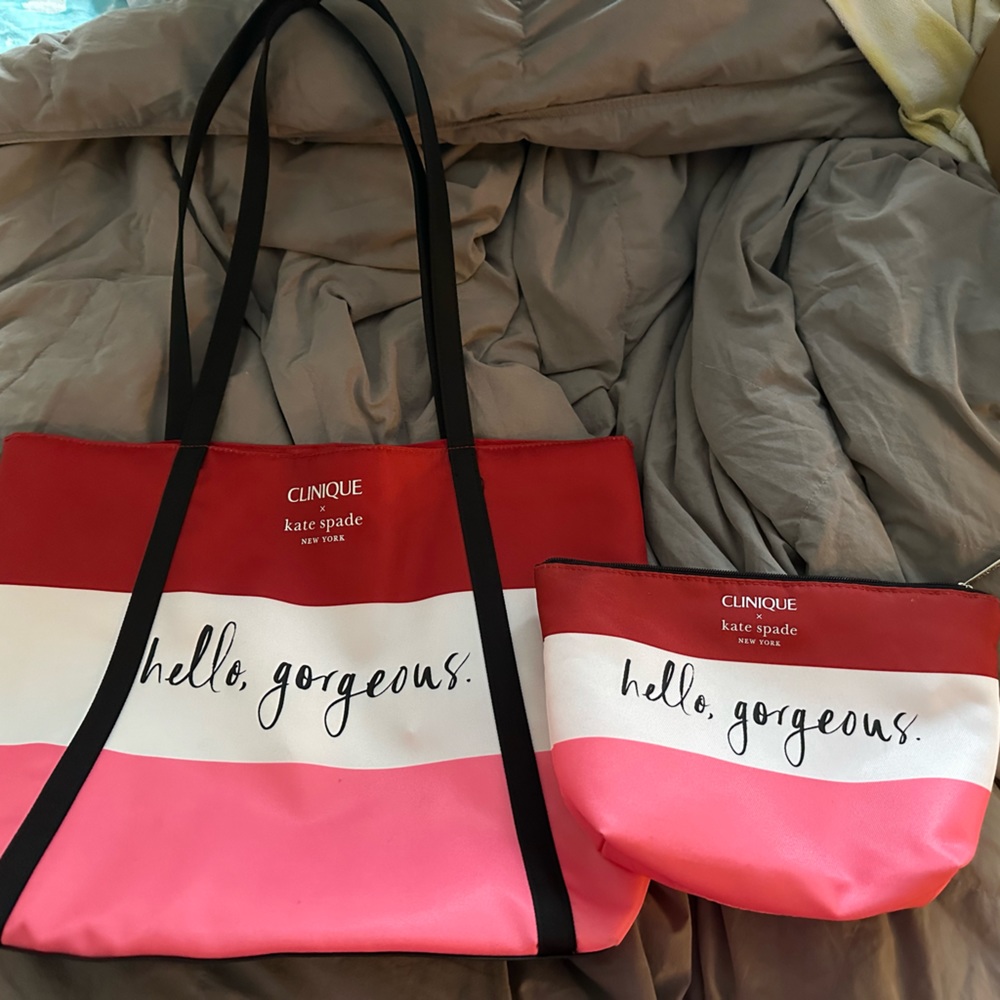 Kate Spade x Clinique Tote and makeup bag